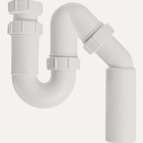 Изображение товара Сифон трубный Mcalpine MRSK12-50, 1 1/2" х 40 мм, без выпуска с отводной трубой 40/50 мм, выход 40/50 мм