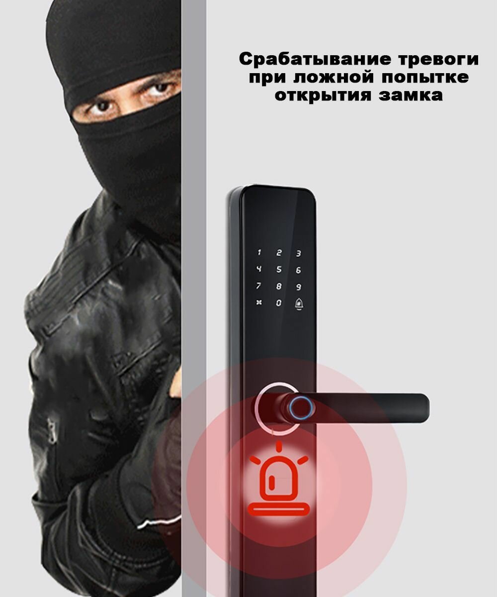 Умный электронный врезной дверной замок на дверь для дома с кодом, отпечатком пальца, картой TT Lock