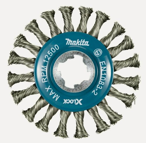Изображение товара Щетка дисковая X-lock 115мм проволока 0,5мм толстые пучки, нержавейка Makita D-73352