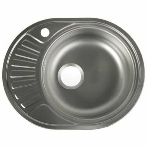 Мойка врезная овальная 48x77R * 0,60мм + сифон Vladix