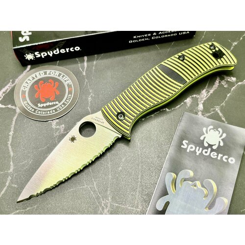 Нож складной Spyderco SC217GS Caribbean, Serrated Blade нож складной spyderco sc29s cricket serrated blade