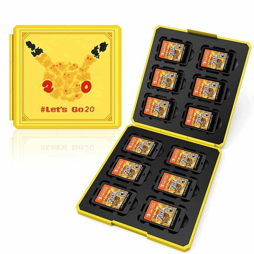 кейс для хранения картриджей zelda sheikah slate nsw 038u черно синий switch Кейс-футляр для хранения 12 картриджей (игр) Pokemon Lets Go20 (NSW-038U) (Switch)
