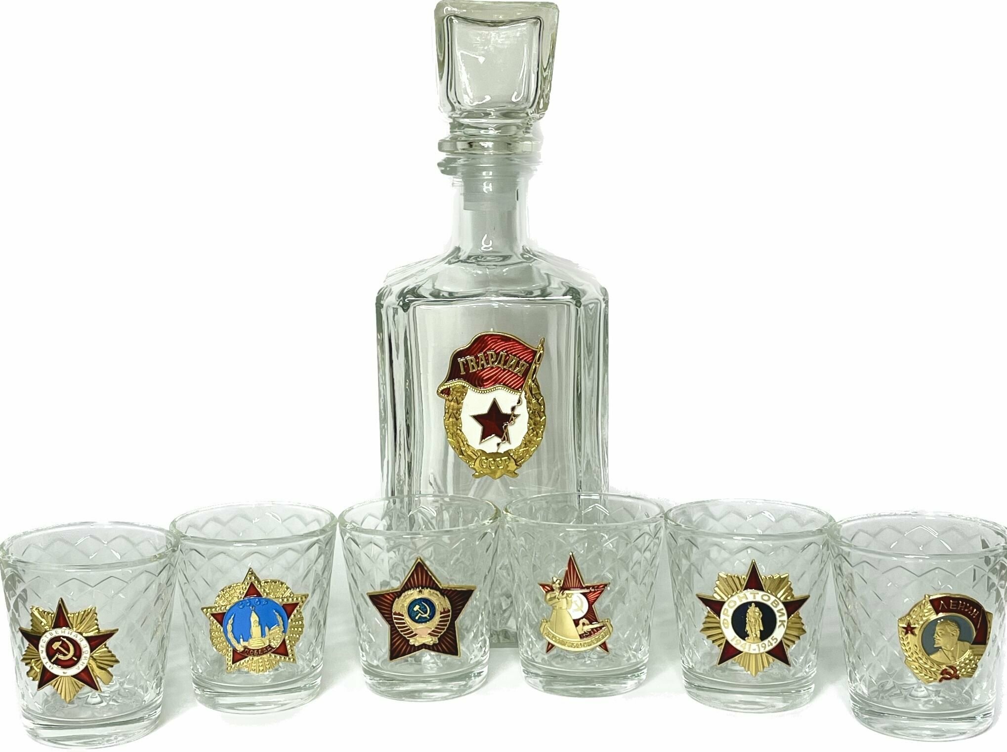 Подарочный набор Штоф + 6 стопок Символы СССР