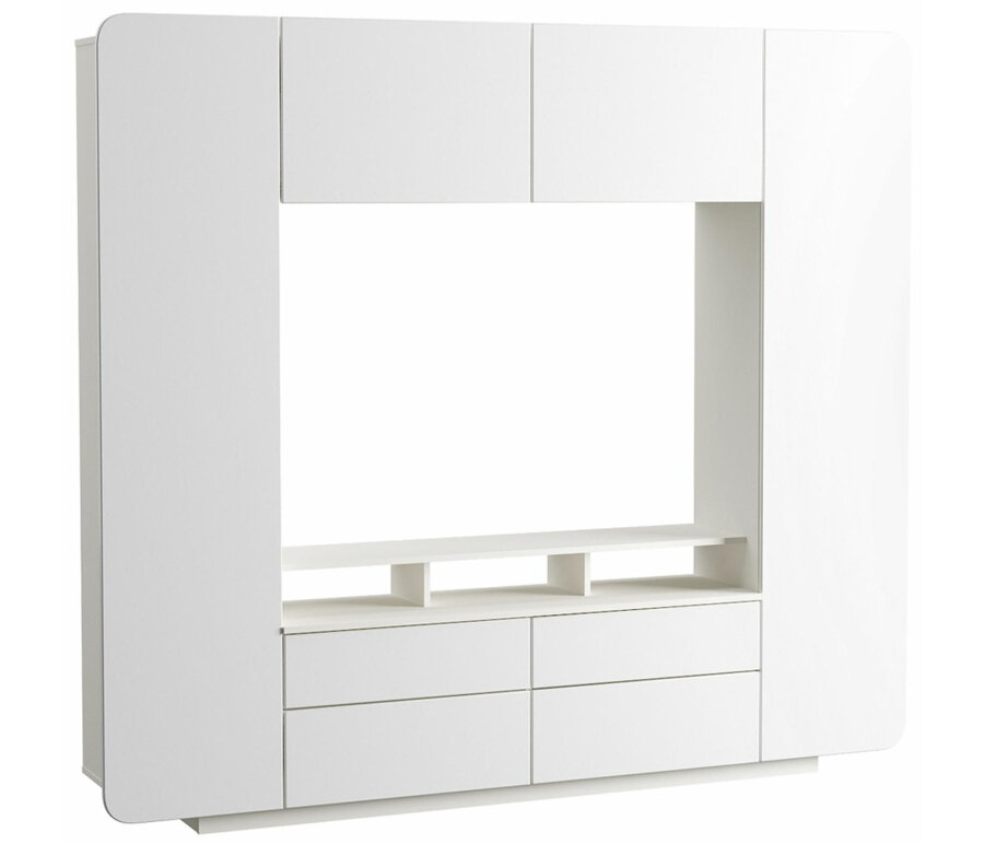 фото Готовая гостиная Woodville Румба белый / белый глянец