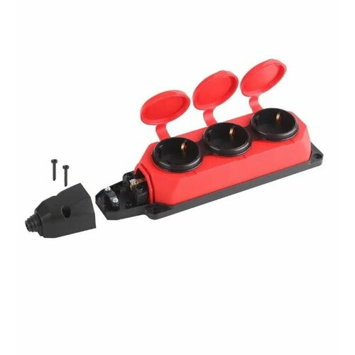 AY-KA 3-х постовая каучуковая розетка IP44 уличная розетка