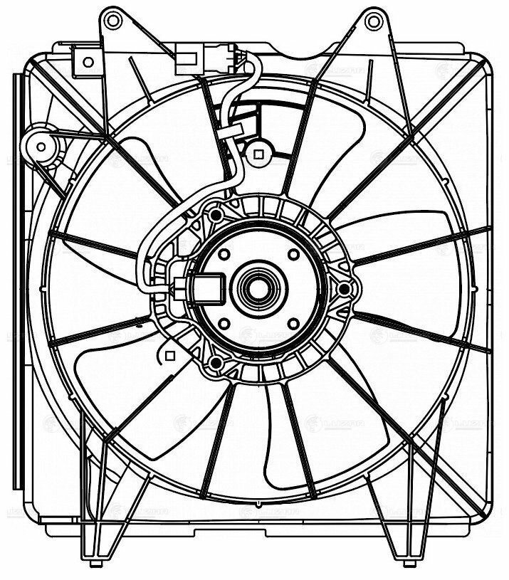 Электровентилятор охлаждения для автомобилей Honda Civic 5D (06-) 1.8i (с кожухом) LUZAR - фото №10