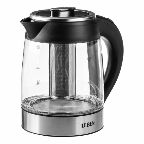 Чайник электрический 18л 1850Вт скрытый нагр элемент стекло c заварочным фильтром 284900₽