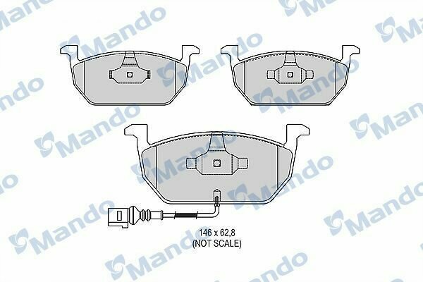 Колодки тормозные VW Golf (12-) SEAT Leon (13-) SKODA Octavia (12-) передние (4шт.) MANDO