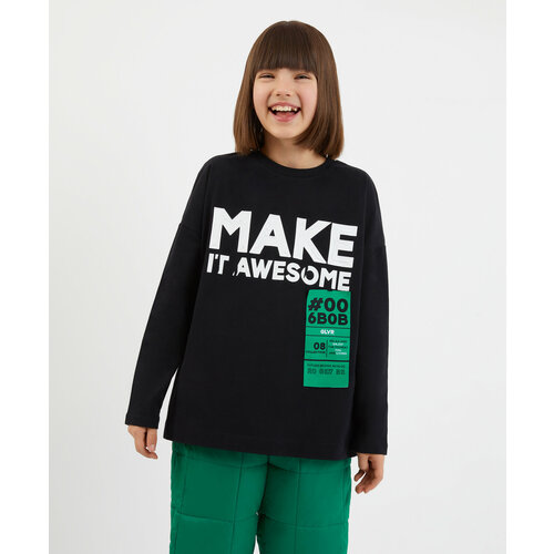 фото Футболка gulliver, размер 140, черный