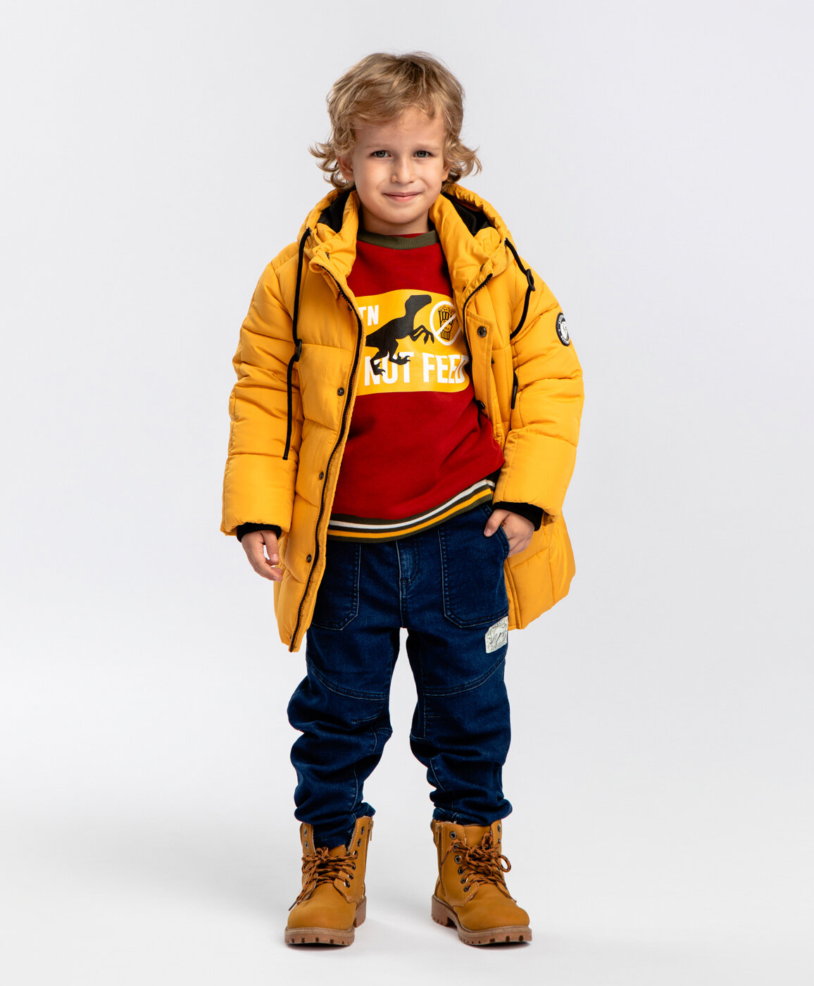 Пальто Button Blue размер 98 желтый