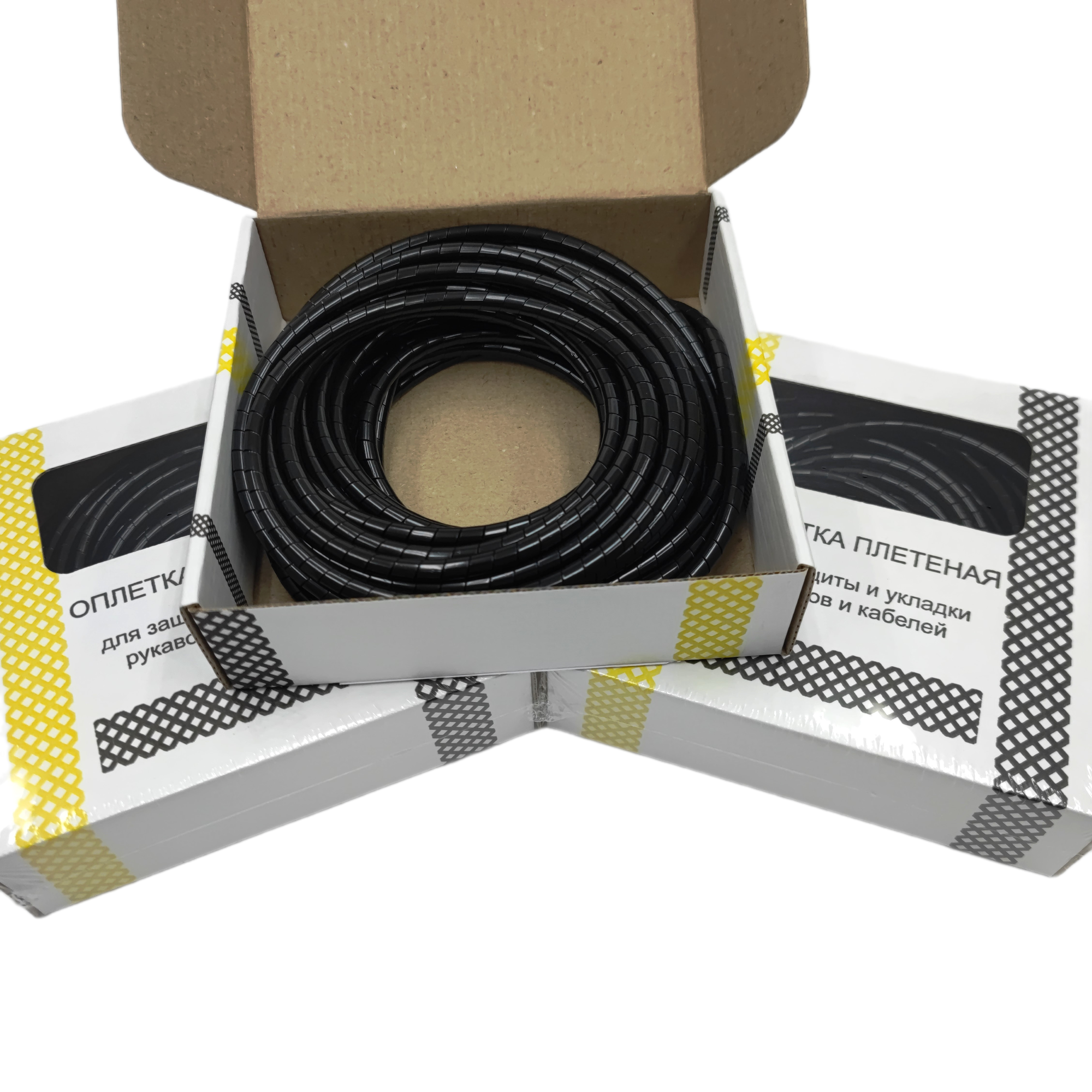 Оплетка спиральная для кабелей и проводов 6мм, 10м, черная - фотография № 5