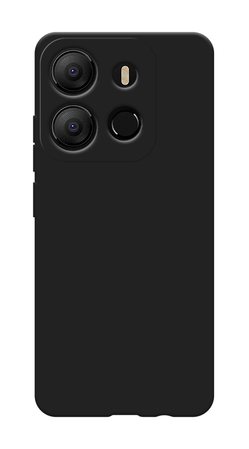 Матовый силиконовый чехол на Tecno Pop 7 / Техно Поп 7 с защитой камеры, черный