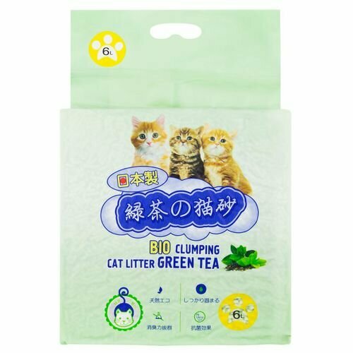 Комкующийся наполнитель Hakase Arekkusu Тофу зеленый чай, 6л.