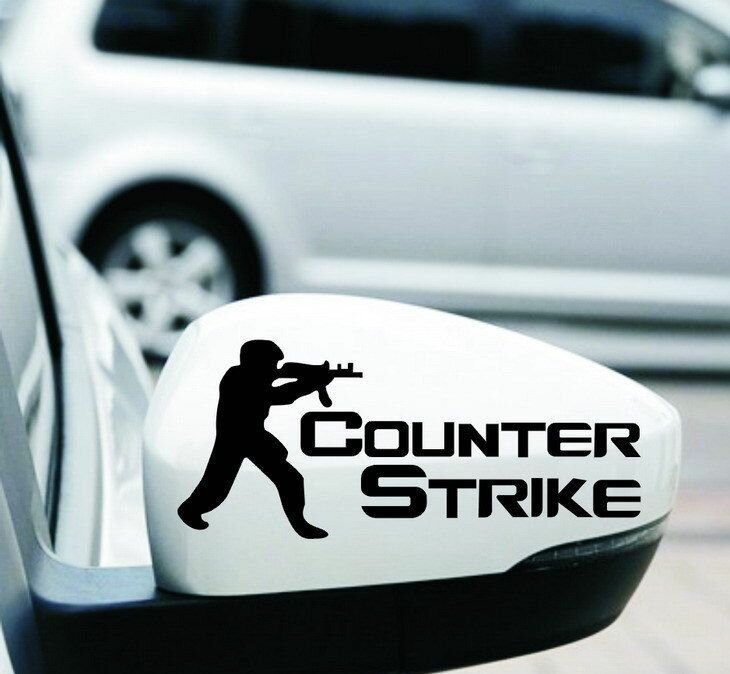 Автомобильные наклейки на боковые зеркала "Counter Strike" черные