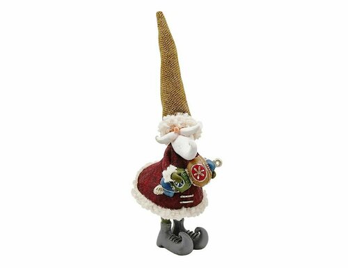 Декоративная фигурка гном С игрушкой в оливковой шляпе, полистоун, 33 см, EDG 684801-74-1