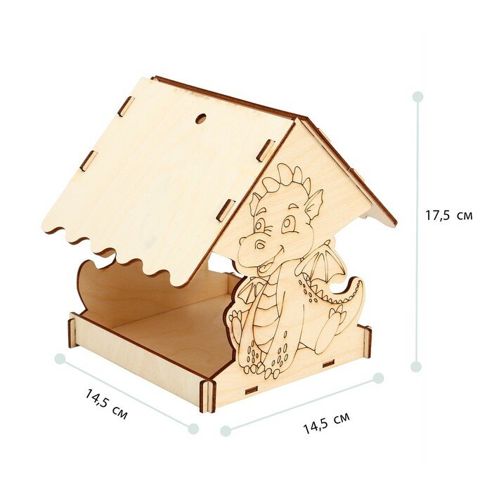 Кормушка для птиц «Новогодний дракон», 14,5 × 14,5 × 17,5 см, Greengo - фотография № 2