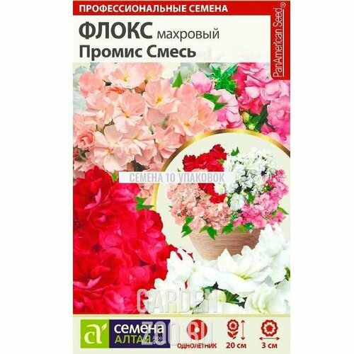 Семена 10 упаковок! Флокс Промис махровый 5шт Одн смесь 20см (Сем Алт)