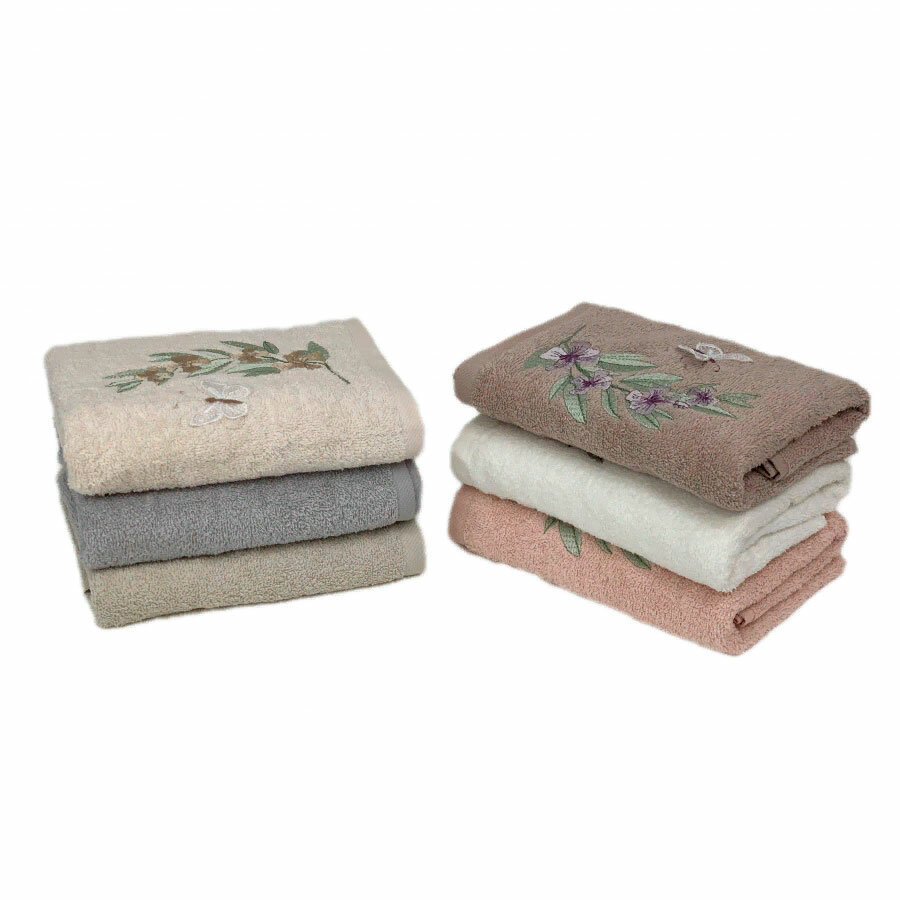 фото Набор полотенец с вышивкой 30x50 (6 шт) Kelebek Karven (разноцветный), Комплект полотенец (30x50см)