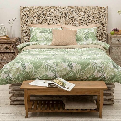 Комплект постельного белья 2 поплин 100 хлопок принт зеленый 2599₽