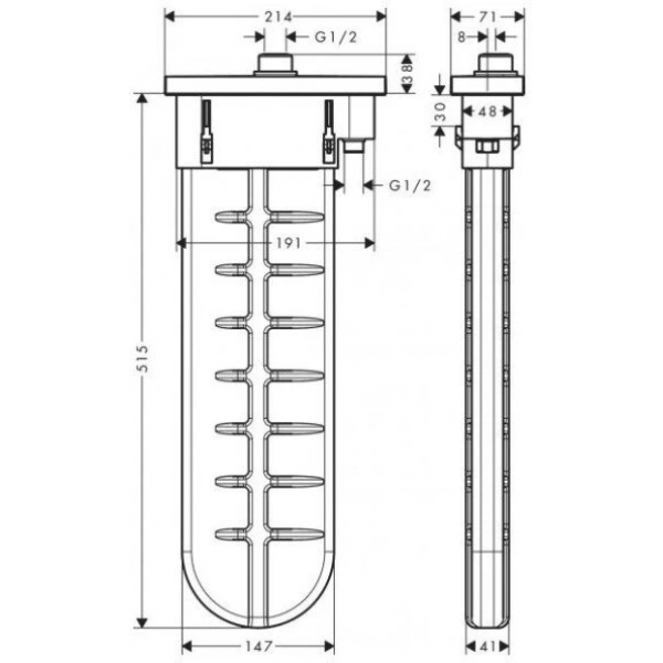 Подключение для ручного душа на борт ванны Hansgrohe - фото №12