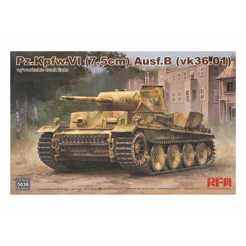 abr 16 k02 дополнения для pz kpfw vi ausf e sd kfz 181 tiger i – s pzabt 501 in tunisia для tamiya 1 16 RM-5036 RFM Немецкий тяжелый танк Pz.Kpfw.VI (7,5cm) Ausf.B (VK36.01) (1:35)