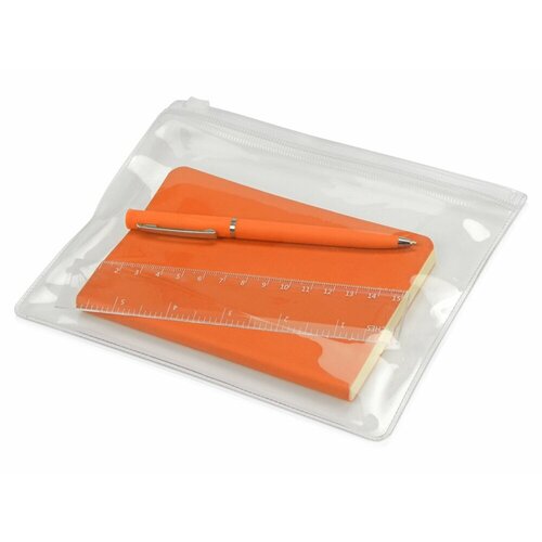 Набор канцелярский Softy блокнот линейка ручка пенал оранжевый 701₽