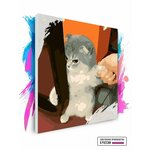Картина по номерам на холсте Недовольный кот, 40 х 40 см - изображение