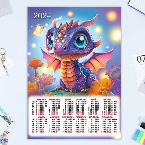 Календарь листовой Символ года   4 2024 год, 30х42 см, А3