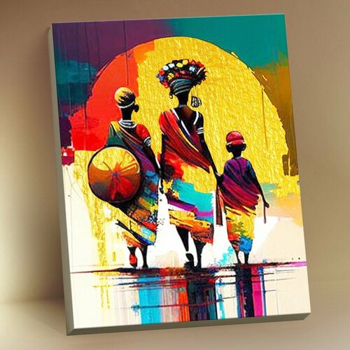 фото Картина по номерам абстракция африки, 40x50 см. флюид флюид freefly