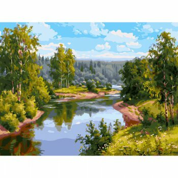 Картина по номерам Белоснежка «Проточная река» (30х40 см, холст на подрамнике)