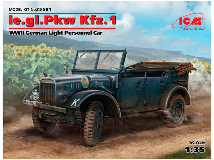 35581 ICM le. gl. Einheits-Pkw Kfz.1, Германский легкий внедорожный автомобиль ІІ МВ (1:35)