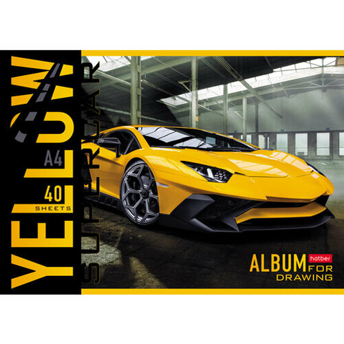 Альбом для рисования 40л А4ф на скобе серия -YELLOWsupercar- 066771