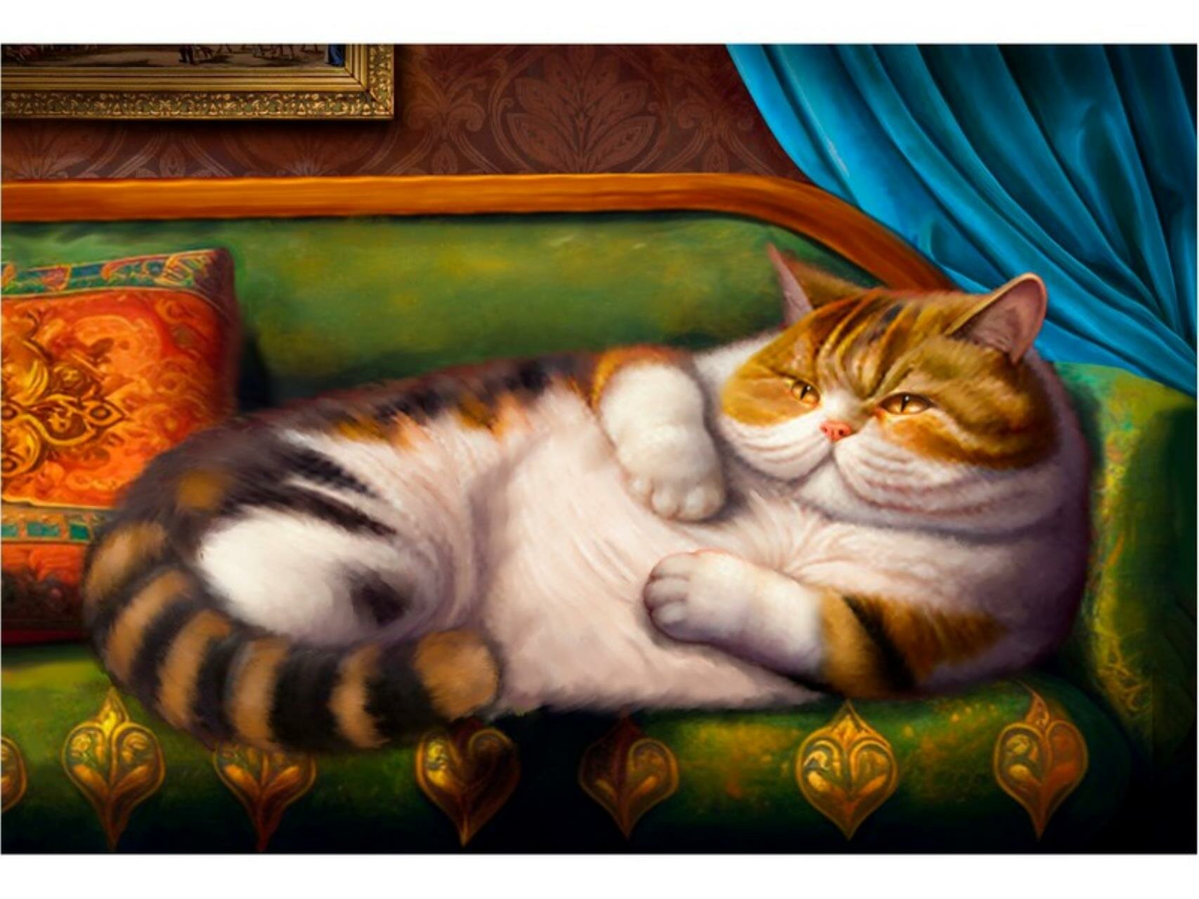 Набор для росписи Рыжий кот "Вальяжный кот", по холсту, 30х40 см