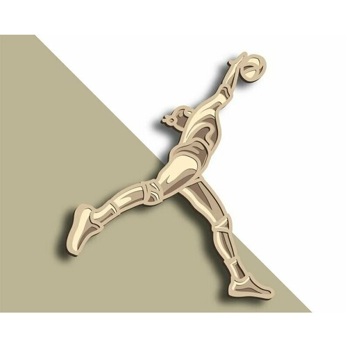 Чертеж панно многослойное, Волейболист, сделай сам, DXF на ЧПУ лазер