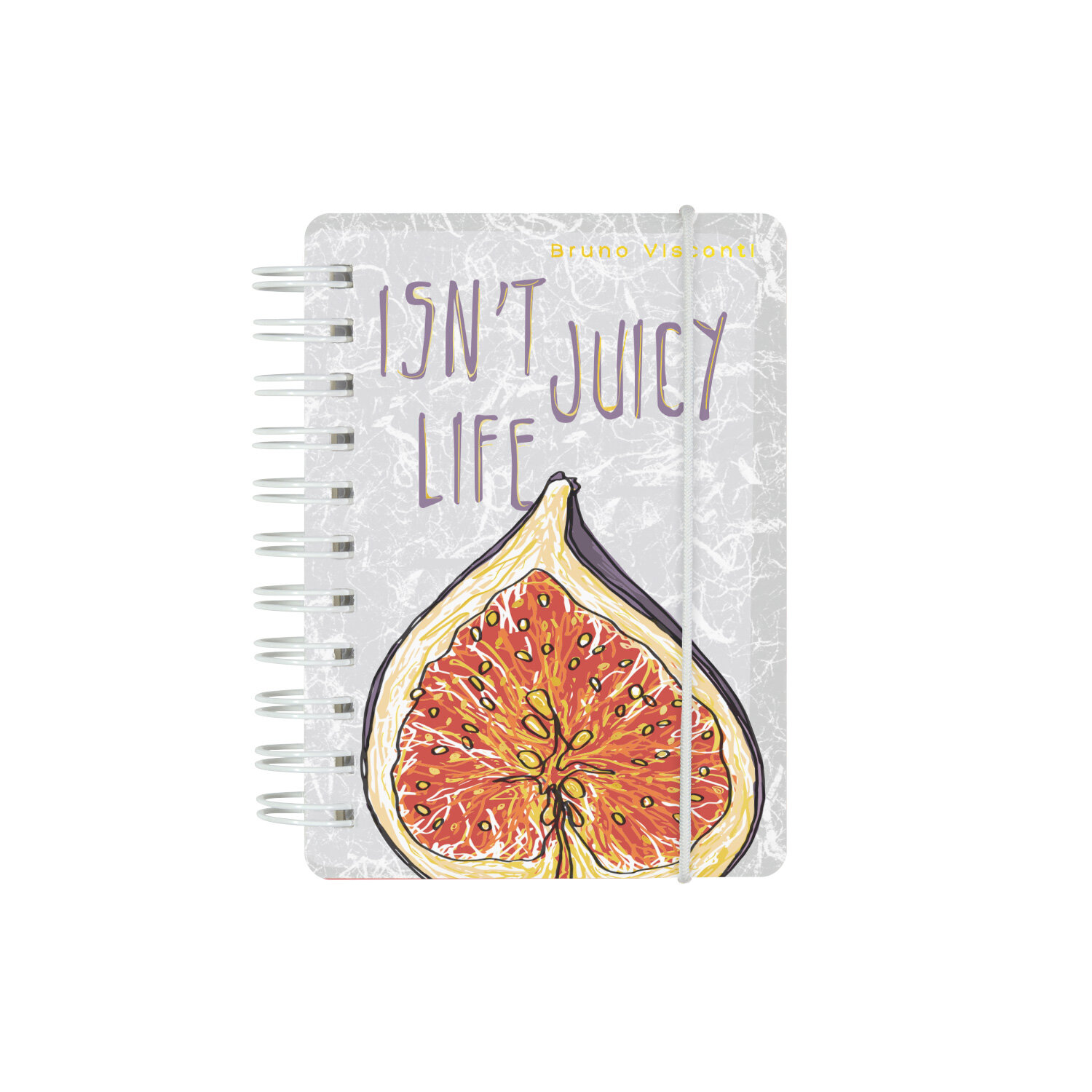 Блокнот "CUTE JOURNAL" А7, 80 Л. на гребне С резинкой "JUICY LIFE. Инжир", клетка