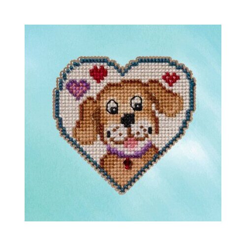 Puppy Love (Щенячья любовь) #MH182315 Mill Hill Набор для вышивания 7 x 7 см Счетный крест