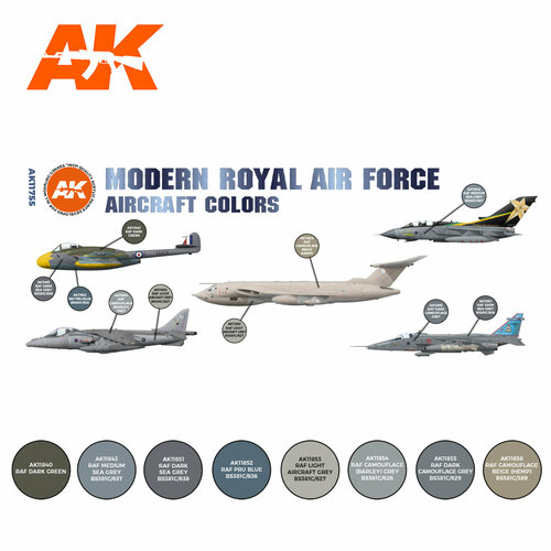 AK11755 Набор красок Modern Royal Air Force Aircraft Colors SET 3G
