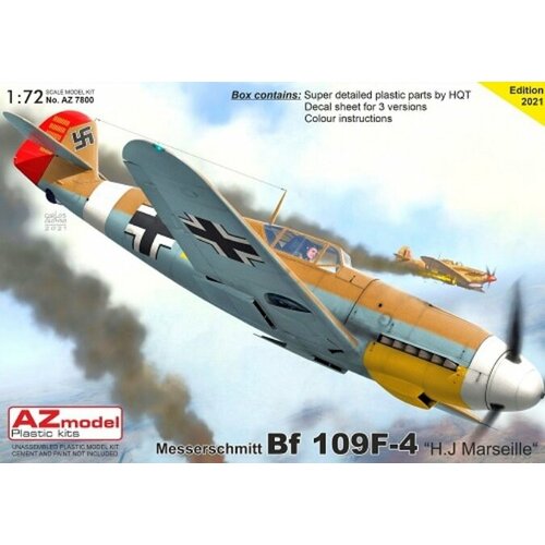 icm сборная модель bf 109f 4 с немецким персоналом люфтваффе 1 48 7800 AZmodel Самолёт Bf 109F-4 „H. J. Marseille“1/72