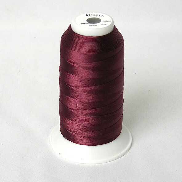 Нитки 60 капрон для швейной машинки (50к-1000м)(арт.138) цв. бордовый