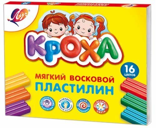 Пластилин 16 цв. Луч "Кроха" мягкий 240 гр. 28С 1646-08 (1/14)