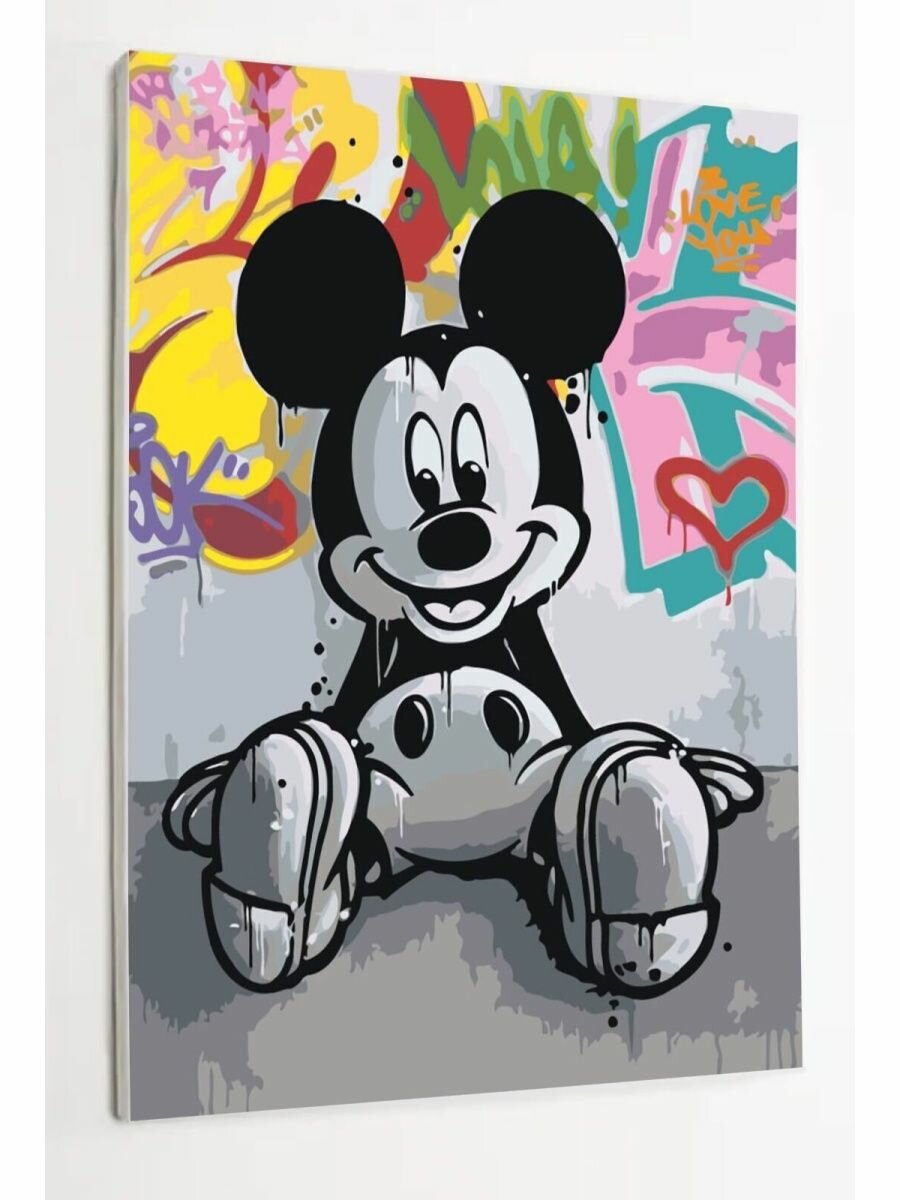 Картина по номерам на холсте с подрамником, Микки Маус, 30х40 см