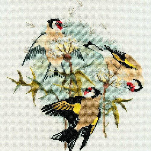 набор для вышивания goldfinches Набор для вышивания Goldfinches & Thistles, 22 x 24,5 см, 1 набор