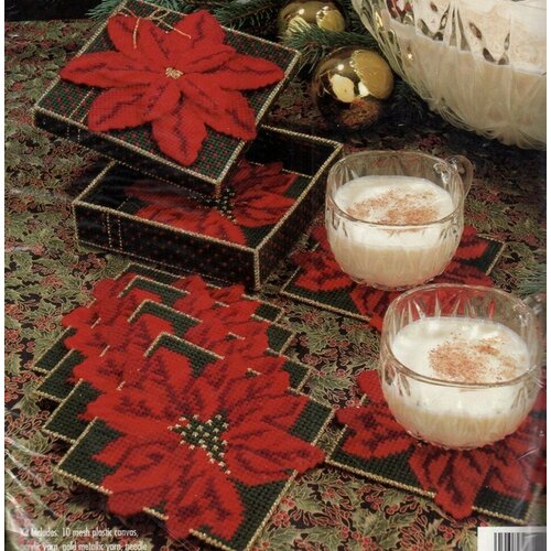 Poinsettia #61208 Bucilla Набор для вышивания 12 x 12 см Гобелен