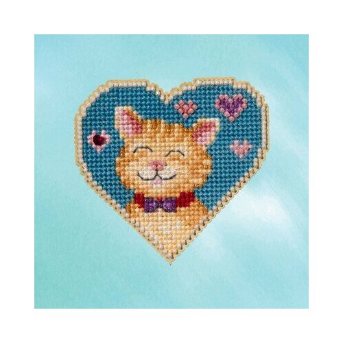 Kitty Love (Кошачья любовь) #MH182312 Mill Hill Набор для вышивания 7.6 x 7 см Счетный крест