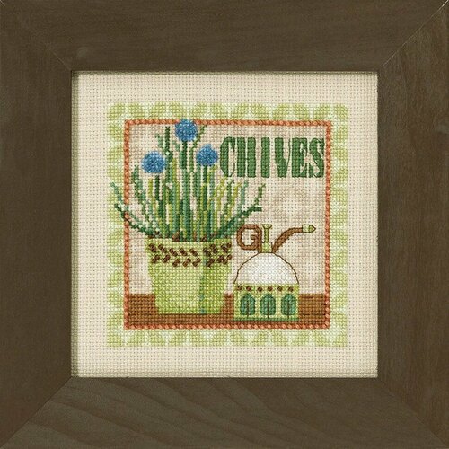 Chives (Зеленый лук) #DM302111 Mill Hill Набор для вышивания 11.43 x 11.43 см Счетный крест