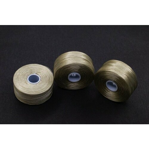 Нить для бисера S-Lon, размер D, цвет ash, нейлон, 1030-395, катушка около 71м