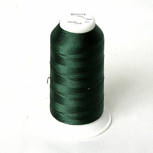 Нитки 60 капрон для швейной машинки (50к-1000м)(арт.222) цв. темно-зеленый