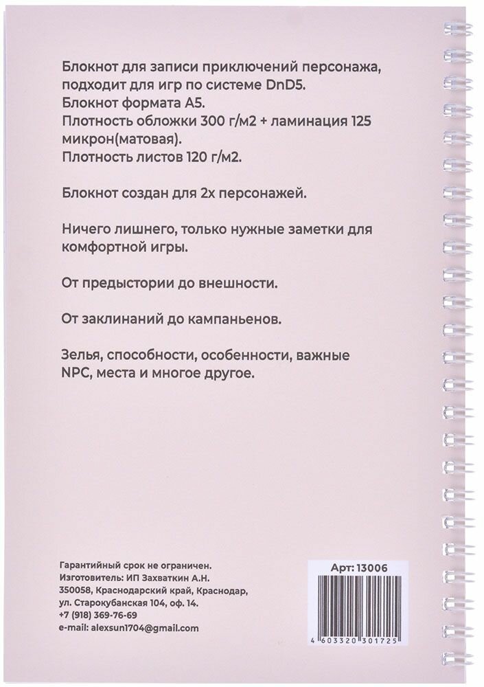 Блокнот для D&D "Миньки Артели" Солнечный дракон - фото №2