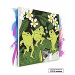 Картина по номерам на холсте Танцующие лягушки, 40 х 40 см - изображение