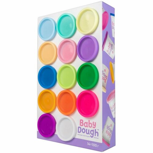 Тесто для лепки Шоу-бокс BabyDough, 14 цветов, в к 33,5x21,5x6,6 см